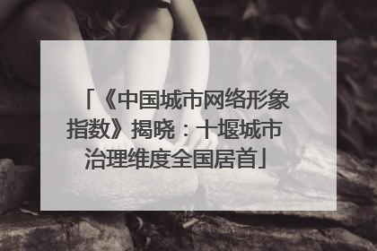 《中国城市网络形象指数》揭晓：十堰城市治理维度全国居首