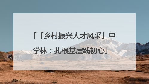「乡村振兴人才风采」申学林：扎根基层践初心