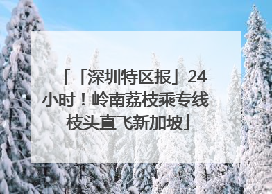 「深圳特区报」24小时！岭南荔枝乘专线 枝头直飞新加坡