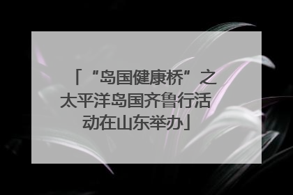 “岛国健康桥”之太平洋岛国齐鲁行活动在山东举办