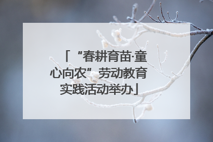 “春耕育苗·童心向农”劳动教育实践活动举办