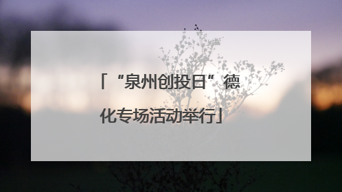 “泉州创投日”德化专场活动举行