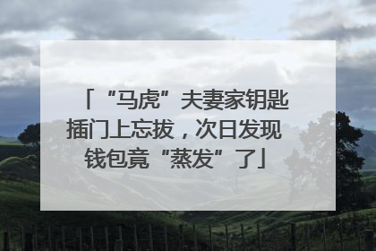 “马虎”夫妻家钥匙插门上忘拔，次日发现钱包竟“蒸发”了