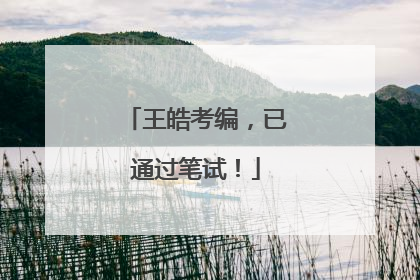 王皓考编，已通过笔试！