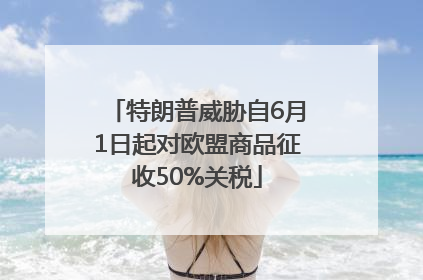 特朗普威胁自6月1日起对欧盟商品征收50%关税