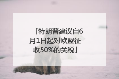 特朗普建议自6月1日起对欧盟征收50%的关税