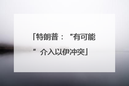 特朗普：“有可能”介入以伊冲突