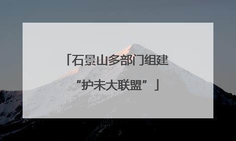 石景山多部门组建“护未大联盟”