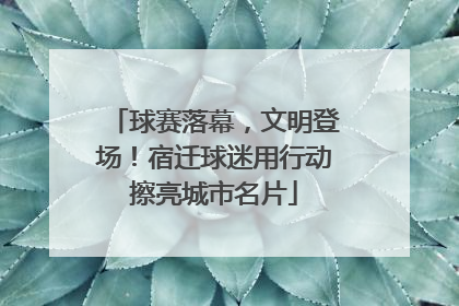 球赛落幕，文明登场！宿迁球迷用行动擦亮城市名片