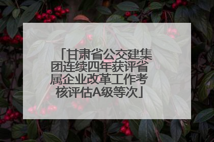 甘肃省公交建集团连续四年获评省属企业改革工作考核评估A级等次