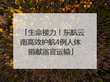 生命接力！东航云南高效护航4例人体捐献器官运输