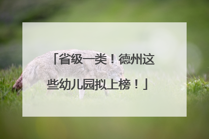 省级一类！德州这些幼儿园拟上榜！