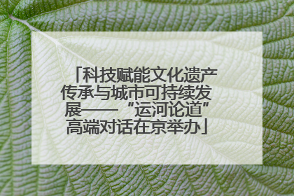 科技赋能文化遗产传承与城市可持续发展——“运河论道”高端对话在京举办