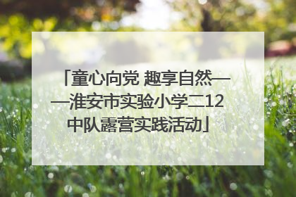 童心向党 趣享自然——淮安市实验小学二12中队露营实践活动