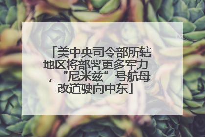 美中央司令部所辖地区将部署更多军力，“尼米兹”号航母改道驶向中东