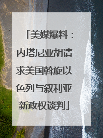 美媒爆料：内塔尼亚胡请求美国斡旋以色列与叙利亚新政权谈判