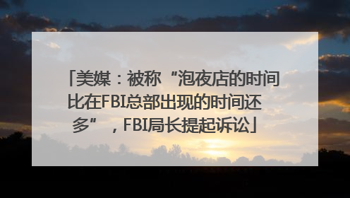 美媒：被称“泡夜店的时间比在FBI总部出现的时间还多”，FBI局长提起诉讼