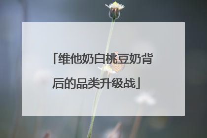 维他奶白桃豆奶背后的品类升级战