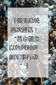 俄美总统再次通话！“普京谴责以色列对伊朗军事行动”