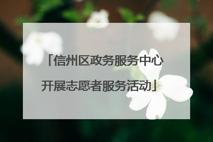 信州区政务服务中心开展志愿者服务活动