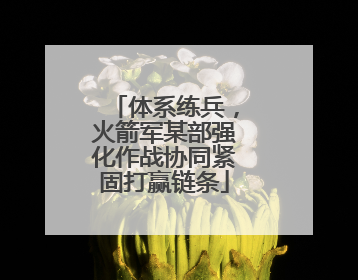 体系练兵，火箭军某部强化作战协同紧固打赢链条