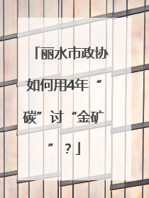 丽水市政协如何用4年“碳”讨“金矿”？