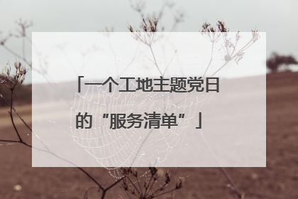 一个工地主题党日的“服务清单”
