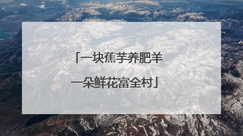 一块蕉芋养肥羊 一朵鲜花富全村