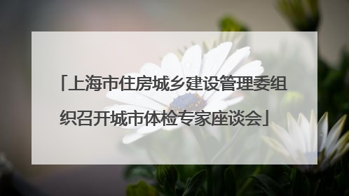 上海市住房城乡建设管理委组织召开城市体检专家座谈会