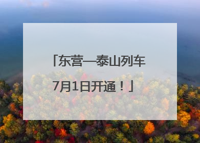 东营—泰山列车7月1日开通！