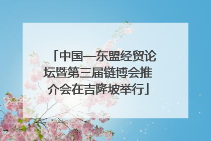 中国—东盟经贸论坛暨第三届链博会推介会在吉隆坡举行