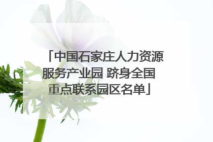 中国石家庄人力资源服务产业园 跻身全国重点联系园区名单