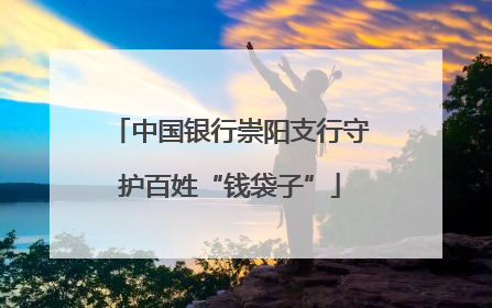 中国银行崇阳支行守护百姓“钱袋子”