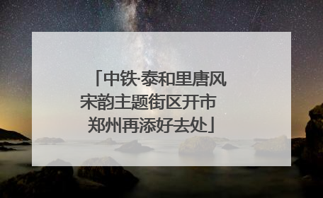 中铁·泰和里唐风宋韵主题街区开市 郑州再添好去处