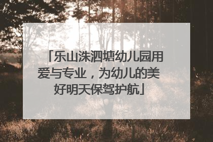 乐山洙泗塘幼儿园用爱与专业，为幼儿的美好明天保驾护航