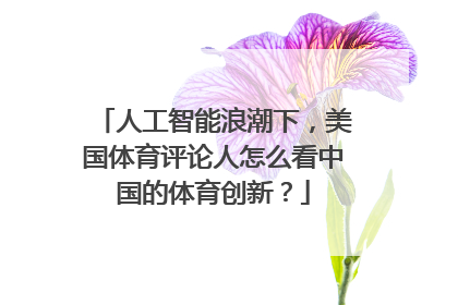 人工智能浪潮下，美国体育评论人怎么看中国的体育创新？