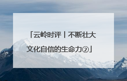 云岭时评丨不断壮大文化自信的生命力②