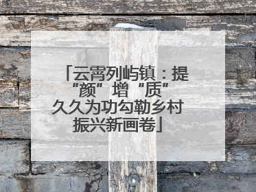 云霄列屿镇：提“颜”增“质” 久久为功勾勒乡村振兴新画卷