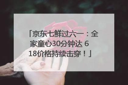 京东七鲜过六一：全家童心30分钟达 618价格持续击穿！