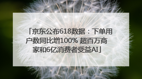 京东公布618数据：下单用户数同比增100% 超百万商家和6亿消费者受益AI