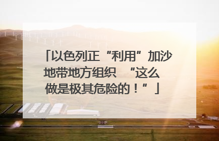 以色列正“利用”加沙地带地方组织  “这么做是极其危险的！”