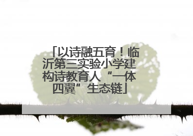 以诗融五育！临沂第三实验小学建构诗教育人“一体四翼”生态链