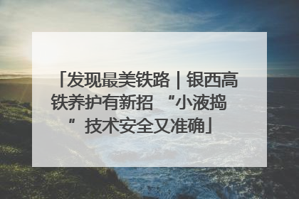 发现最美铁路｜银西高铁养护有新招 “小液捣”技术安全又准确