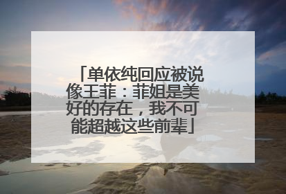 单依纯回应被说像王菲：菲姐是美好的存在，我不可能超越这些前辈