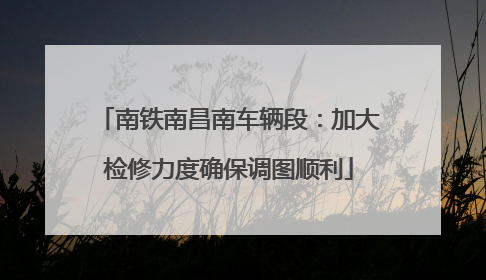 南铁南昌南车辆段：加大检修力度确保调图顺利