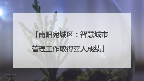 南阳宛城区：智慧城市管理工作取得喜人成绩