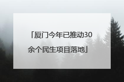 厦门今年已推动30余个民生项目落地