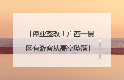停业整改！广西一景区有游客从高空坠落