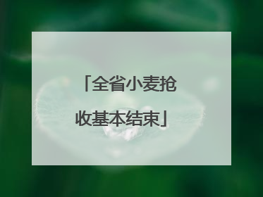 全省小麦抢收基本结束