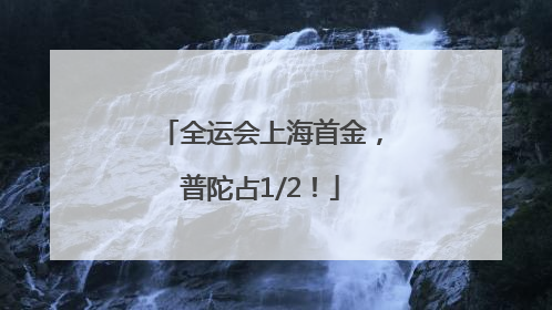 全运会上海首金，普陀占1/2！